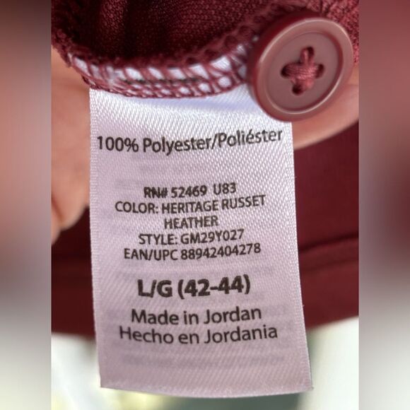 George Men’s Large Solid Maroon Activewear Short Sleeve Collared Polo Shirt •EUC - Picture 7 of 9